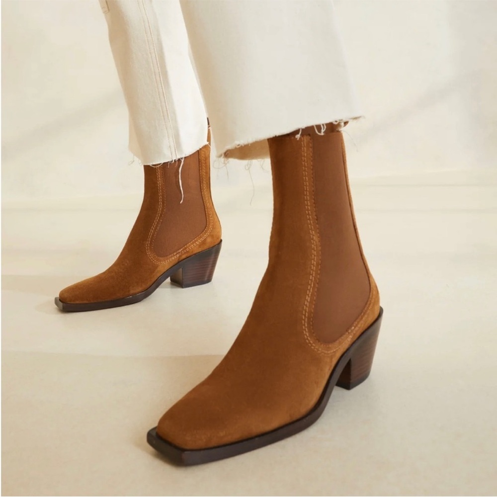 Loeffler Randall // NEW Nat Western Suede Leather Ankle Boots